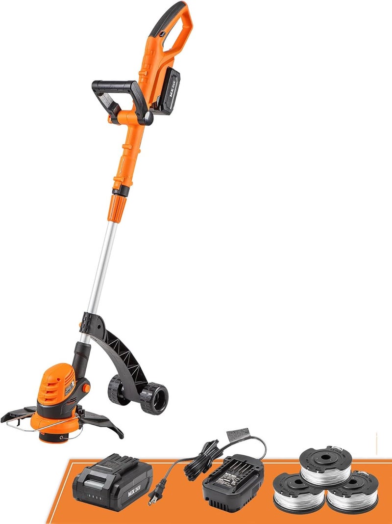 LawnMaster CLGT2410S 24V 10" Cordless String Trimmer Weed Eater 2.0AH Battery & Charger Included - Image 1